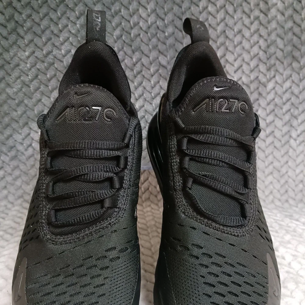 Nike Air Max 270 Triple Black GS Walking Running Shoes Size 6.5Y Women's 8
